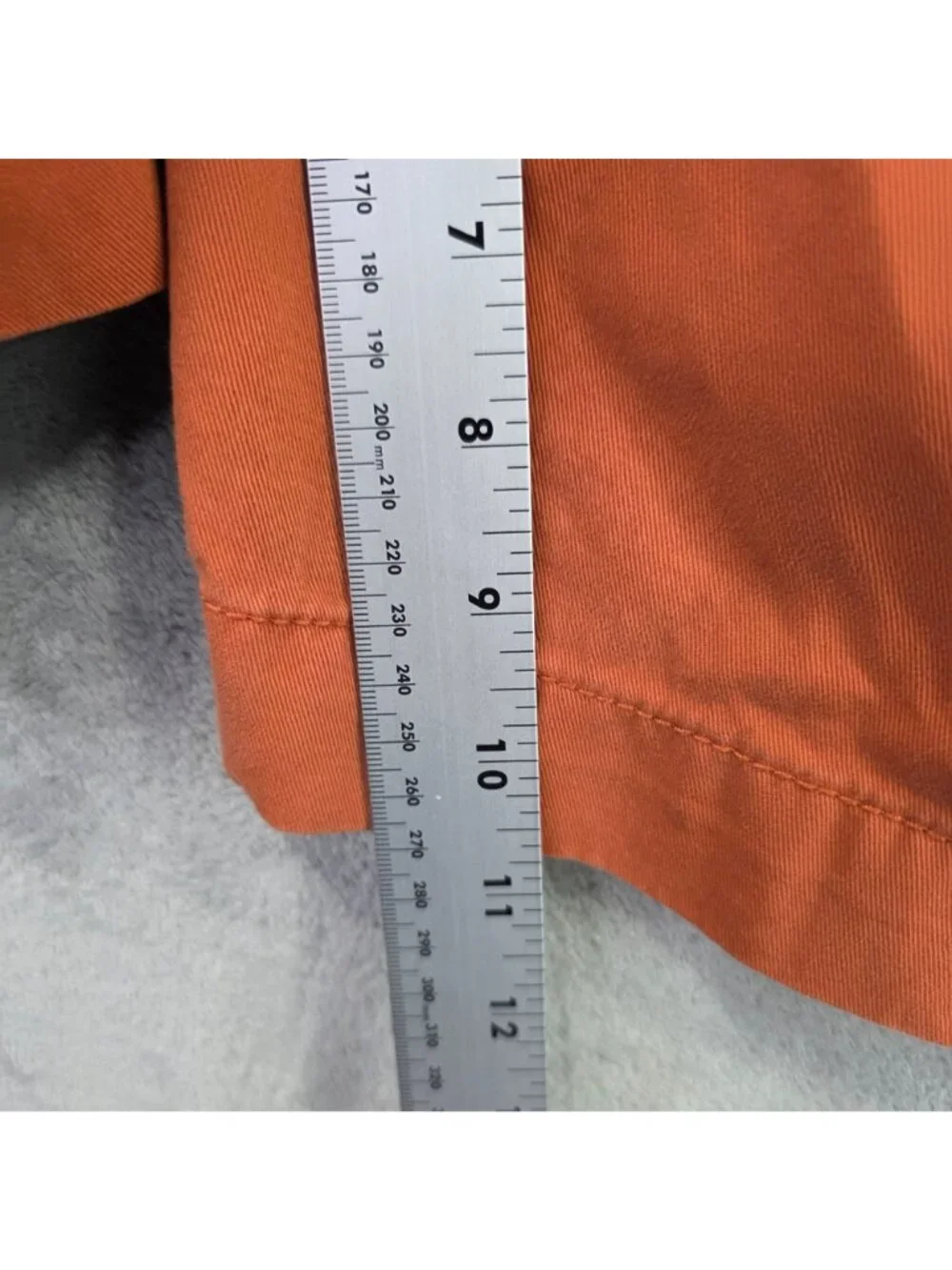 Mens Arizona Classic Fit Orange Denim Cargo Shorts 100% Cotton 10.5